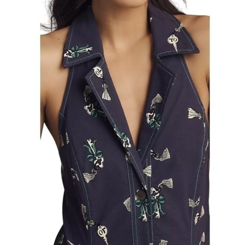 Anthropologie Maeve Womens M Navy The Amelia Collared Mini Dress NWT - Picture 2 of 16